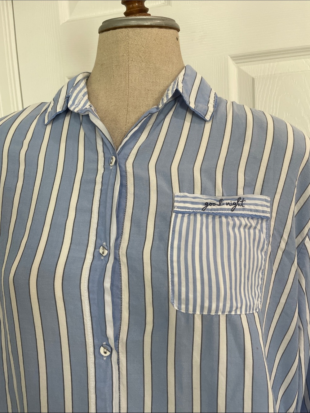 Stars Above Striped simply cool fabric sleepwear Pajama Set blue white women’s L - Picture 5 of 16
